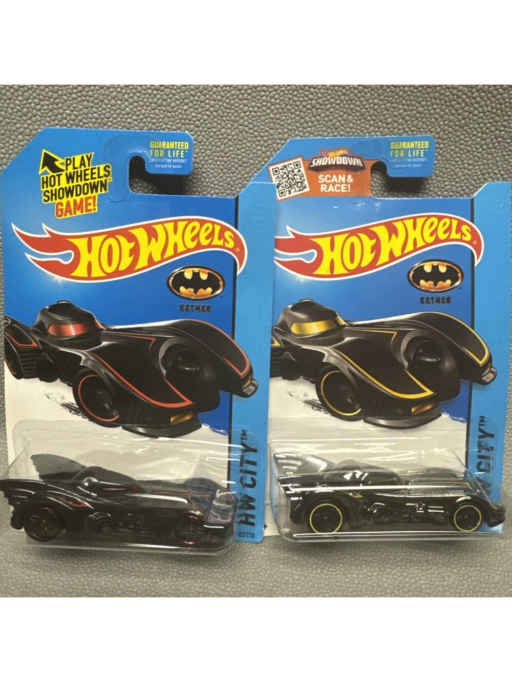 Hot Wheels Batman Batmobile Black Red Chrome Variants #62/250 HW CITY Lot Of 2